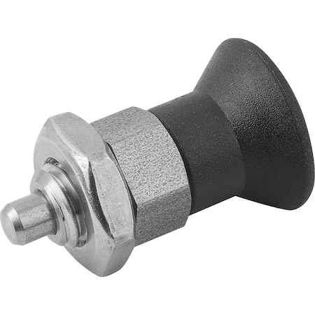 Kipp Indexing Plunger Eco Short Vers Size:9 D1=M06, D=3, Form:B, Stainless Not Hardened, Comp: Plastic K0748.12903060